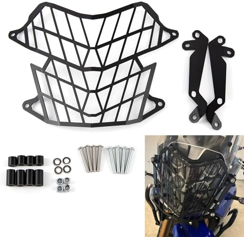 APEBAZY Motorrad Scheinwerfer Gitter Motorradscheinwerfer Schutz Abdeckung Grill Für Tenere 700 2019-2022