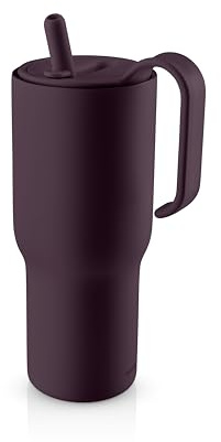 Eva Solo | Sip'n'Go Tumbler 0,9 L Fig Purple | Genießen Sie Ihre Kaltgetränke von morgens bis abends - die effektive Isolierung hält die Temperatur | Fig Purple