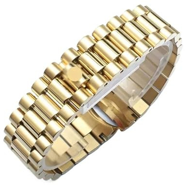 CAWEUER Uhrenarmband 20 mm 21 Sport Kompatibel mit Rolex DATEJUST DAY-DATE OYSTERPERTUAL DATE Stahlarmband Herren- und Damen-Uhrenarmbänder(Gold-3,21mm)