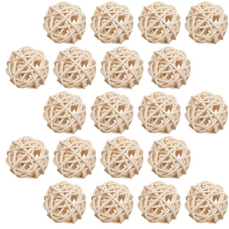BESPORTBLE 25 StüCk Aromatherapie Rattankugeln 1.18 Zoll NatüRliche RattanbäLle FüR VasenfüLlung Tischdeko Und Wohnraumgestaltung Aromatherapie-ZubehöR