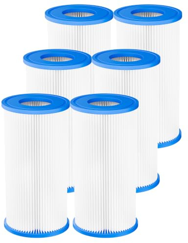 DAYEAR Filtre Piscine Type A ou C Compatible avec 29000E/59900E 6 Pack | Filtre de piscine réutilisable de Remplacement Type A/C pour pompe de filtre 1000/1500/530 GPH
