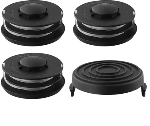 Kit de capuchon de bobine et tête de débroussailleuse avec fil en nylon 1,4 mm 5 m compatible avec GC-ET 4530 GE-CT 4530 RTV 400 550 Coupe-bordures électriques pour entretien de pelouse et jardin