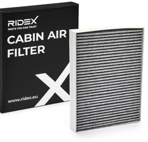 RIDEX 424I0017 Innenraumfilter Pollenfilter Aktivkohlefilter Höhe: 30 Breite: 219 Länge: 278 Kompatibel mit VW Transporter T5 Bus 7HB, 7HJ, 7EB, 7EJ, 7EF, 7EG, 7HF, 7EC Touareg 7LA, 7L6, 7L7