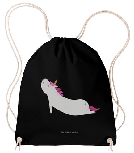 Mr. & Mrs. Panda Sportbeutel Einhorn Yoga - Geschenk, Sporttasche, Einhörner, Achtsamkeit, Stoffbeutel, Beutel Rucksack, Unicorn, Einhorn Deko,