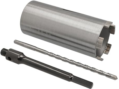 Diamant Bohrkrone Sechskant lang (200mm) Aufnahme und Zentrierbohrer Nutzlänge 180 mm Ø 82 mm Betonbohrkrone Kernbohrer
