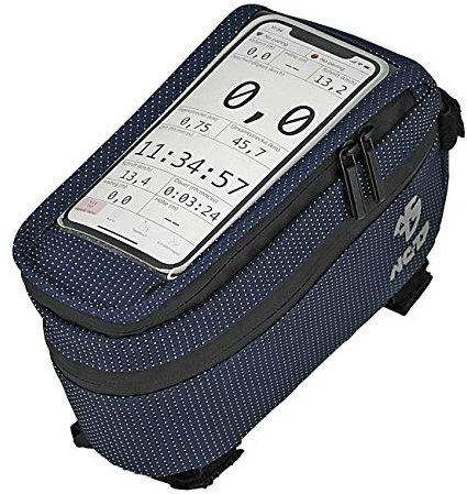 NC-17 Connect Smartphone XL Tasche für Oberrohr, Dot blau, Klettverschluss
