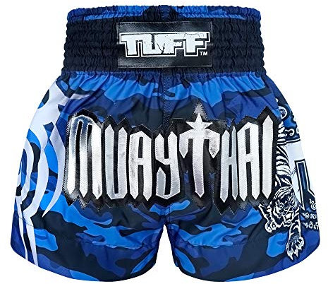 Tuff Sport Muay Thai-Shorts, Box-Shorts, Camouflage, Training, Fitnessstudio, Tuf-ms640-blu, XX-Large