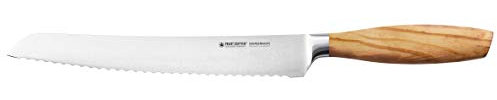 Felix SOLINGEN 977222F Size S Olive Brotmesser – 22cm Wellenschliff Klingen-Stahl – Olivenholzgriff - Made in Germany