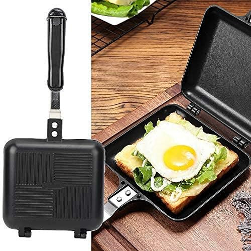 Pfanne Doppelseitig, Toastpfanne Mit Hitzebeständigem Griff, Doppelseitige Bratpfanne, Sandwich-Toaster Antihaftbeschichtete Tortillas Bratpfanne Camping Toaster Sandwich Maker