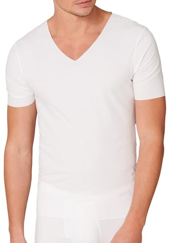 Schiesser Herren Laser Cut V-neck Unterhemd Unterw sche, Weiß, XL EU