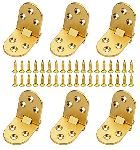 Cerniere per Legno,6 Pezzi Cerniere per Mobili,180 Gradi Tavolo Pieghevole Cerniere Armadio Tavolo Pieghevole Cerniera Mobili Porta Ingresso Cerniera Dorata Ribalta Con Viti