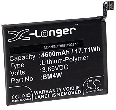 vhbw Batterie Remplacement pour Redmi/Xiaomi BM4W pour téléphone Portable (4600mAh, 3,85V, Li-polymère)