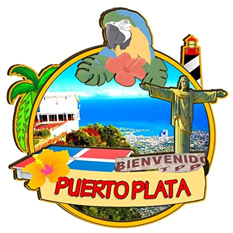 Kühlschrankmagnet aus Holz, Motiv: Puerto Plata, Dominikanische Republik, 3D-Sehenswürdigkeiten, Reise-Sammelstück, Souvenirs, Dekoration, handgefertigt, 2