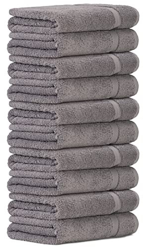 Luckytowel 10er Set Duschtücher 70x140 cm 100% Baumwolle, 600g/m² Oeko-Tex Duschtuch-Set 10er Pack Grau