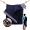 Coffret serviette de bain original et stylé en éponge de bambou premium ultra douce et absorbante confectionné en France avec des matières durables (Ludo Bleu marine)
