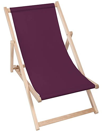 DreamRoots Liegestuhl Klappbar Holz aus Buchenholz, bis 130 kg belastbar, 3-Fach verstellbare Rückenlehne, waschbarer Polyesterbezug