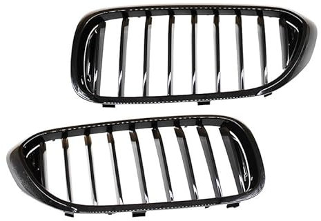 QLASIC Auto Kühlergrill Für B&MW 5er G30 G38 2018–2019, Frontstoßstangengrill, Auto-Styling-Grill, glänzend schwarz, Einzellamellengrill, vorderer Nierengrill (Color : 1 Line Gloss Black)