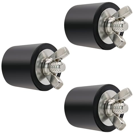 Denkuhin Tappo invernale in gomma per piscina da 2,5 cm, compatibile con tubo da 2,2 cm a 2,5 cm, tappo anti-espansione con bulloni a vite in acciaio inossidabile (3 pezzi)