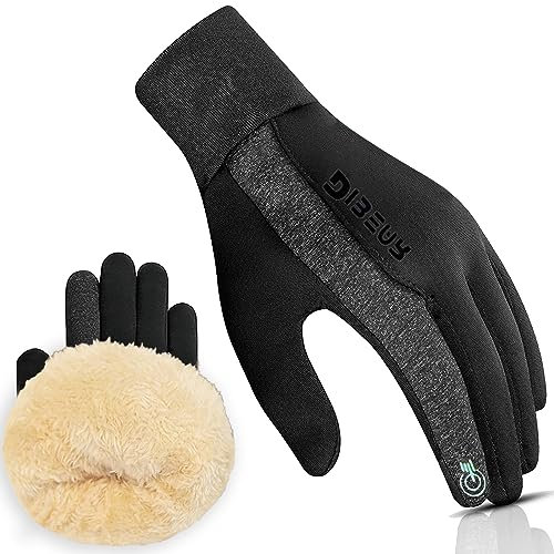 QMSKI Thermo-Handschuhe Herren Damen Touchscreen Anti-Rutsch Winddicht Handschuhe Kaltes Winter Wetter Handschuhe zum Autofahren Radfahren Skifahren Laufen Arbeiten Outdoor (L)