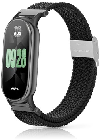 BDIG Bracelet Tressé Compatible avec Xiaomi Mi band 8 Bracelet, élastique Stretch Alternative Sport Strap pourXiaomi Mi band 8, Femme Homme, Noir