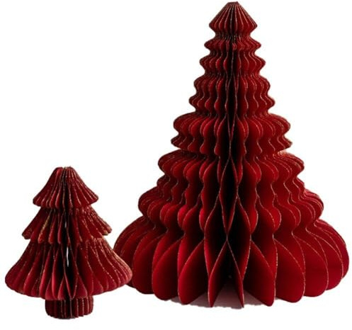 Bemvp Wabenpapier-Weihnachtsbaum, 2 Stück, Weihnachtsbaum-tischdekoration, Papier-weihnachtsdekoration Für Zuhause, Neujahr, Party-Dekoration