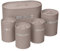 simpa 5PC Stylish Matte Mushroom Metal Kitchen Storage Set Including Oval Bread Bin and Round Biscuit Tin, Tea, Coffee and Sugar Canisters.
