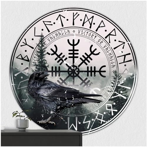 FoLIESEN - Wandaufkleber - Türaufkleber I selbstklebendes Poster für Tür & Wand I runder Wand-Sticker I Wandtatto I Wandbild Valhalla, .:Ø 80cm