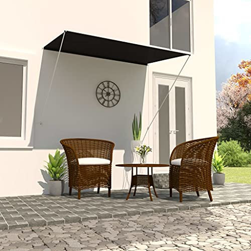 Tenda da sole per terrazze, con braccio snodato, retrattile, 200 x 150 cm, antracite, ideale per l'uso all'aperto, per porte, ingressi, ambienti esterni