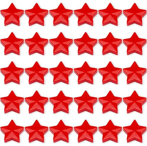 ZDZBLX Cute Star Fridge Magnets, 30 Pcs, Red, Plastic, Strong, Mini, Notice Board Magnets