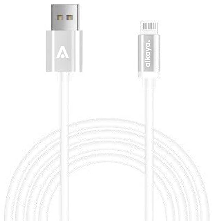 Alkaya. kompatibel mit iPhone 11, 12, 13, 14 Ladekabel USB-A und Lightning, Datenkabel Hochglanz,1m/12W weiß