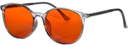 SHINU Rote Brille, Blaulicht-Brille für besseren Schlaf, Blaulicht-blockierende Brille, orangefarbene Gläser, Tr90 (C4 ORANGE LINSE)