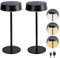 Alinana 2er-Pack Kabellos Solar Tischlampen, 3CCT Dimmbar Akku Tischleuchte, IP67 LED Outdoor Tischlampe mit Solar- und Type-C Aufladung, Tischleuchte Kabellos für Garten, Schlafzimmer