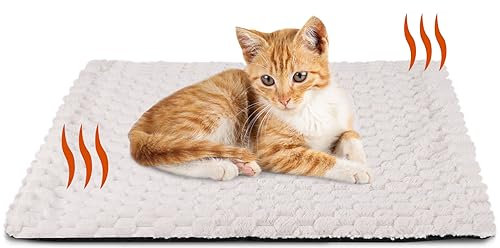 XIAPIA Selbstheizende Decke Katze & Hunde, Flauschig Selbstwärmende Katzendecke ohne Kabel, Wärmedecke Heizdecke ohne Strom, Washbar Thermodecke Katzenkissen