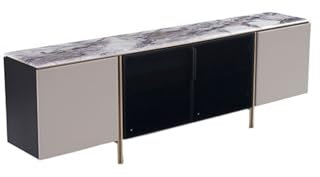 GLigeT TV Lowboard Moderner TV-Schrank mit großem Stauraum, Standschrank aus Marmor mit Stützbeinen aus Metall Fernsehtisch für TV