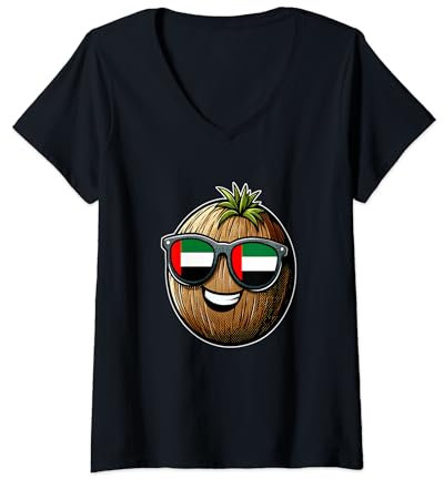 Mujer Verano vacaciones imprescindible Dubai viaje gadget playa recuerdo Camiseta Cuello V