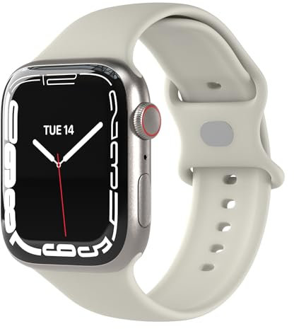 EAZY CASE Sport Armband für Apple Watch 44mm / 45mm / 46mm / 49mm verstellbares Silikon Ersatzarmband Sport Loop Band für Apple Watch Serie 11 10 9 8 7 6 5 4 3 2 1 SE für Damen Herren Taupe