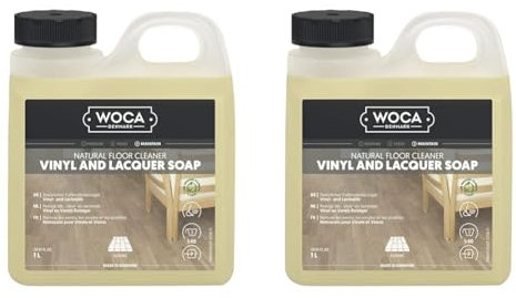 WOCA Vinyl- und Lackseife 1 Liter | Reinigung von Vinyl, Laminat und lackierten Parket-Böden (Packung mit 2)