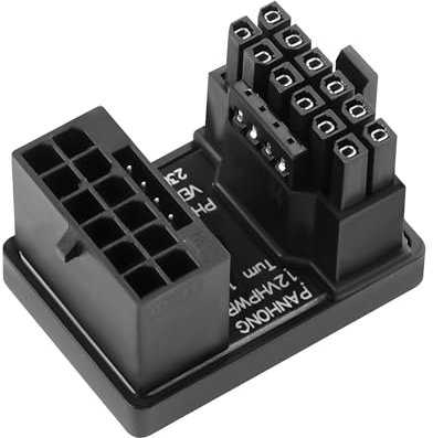 JSADZKJ 12VHPWR ATX3.0 PCI-E 5.0 Power Adapter,16P auf 16P Up 180 Grad Grafikkarten Adapter Modul ATX3.0 16Pin Männlich auf Weiblich Power Adapter für 4090 5090Ti 16-Pin 12+4P Grafikkarte