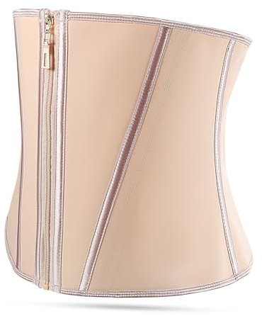 Holibanna corsetto Allenatore in vita con cerniera body modellante per il corpo cincher in vita per il controllo della pancia body per il controllo della pancia emulsione Beige