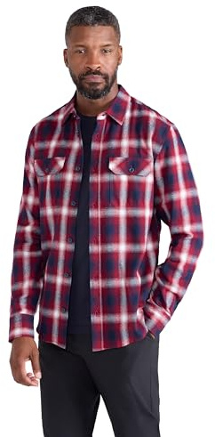 Mountain Warehouse Trace Mens Flannel Cotton Shirt | Lightweight & Breathable Casual Checks Long Sleeve Shirt, Comfy & Soft Buttoned Front Pockets, For Casual Wear, Everyday Wear