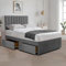 BED TIME UK - Luxe Plush Divan Bed Set | Premium Bed Frame with Spring Memory Foam Mattress & Stylish 20 Vertical Liner Headboard | 2-Drawer Storage (Grey, 6FT Super King Size Bed)