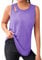 Gyabnw Gym Vests for Women UK Sports Top Ladies Yoga Vest Sleeveless Workout Shirts Summer Running Tee Purple