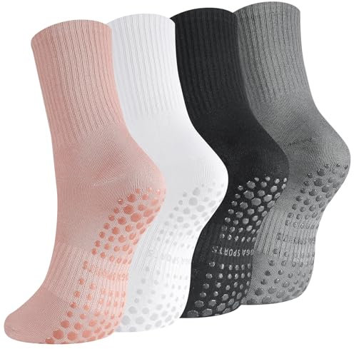 Utensilsto Pilates Socken Stoppersocken Damen 36-40 Rutschfeste Socken Antirutschsocken Reformer Pilates Socks Grip Socks für Pilates Barre Barfuß Tanz Ballett Trampolin Yoga