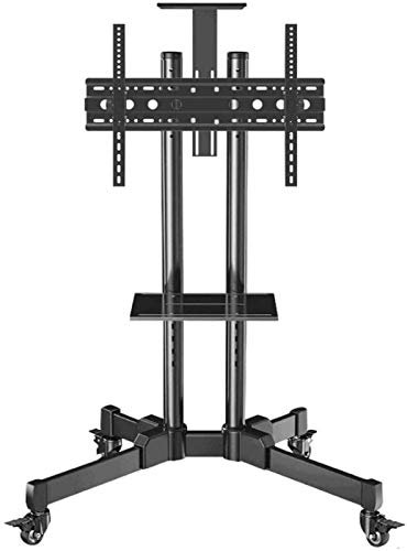 WENWENLEE Soporte Universal para TV, Soporte Universal Giratorio para TV, Soporte de Piso de Acero Inoxidable para TV de 65 a 98 Pulgadas, Soporte de Piso de Esquina para TV Negro con Ruedas