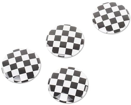 YaaGoo Felgen Nabenkappen Aufkleber 52mm Schwarz Weiß Karo, Felgen Emblem Sticker