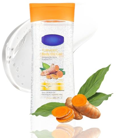 Soleneva Body Oil Gel mit Kurkuma, Körperöle für sehr Trockene Haut, Feuchtigkeitsspendendes Duschöl für Körper, Body Lotion für Reinigung, Shower Gel für Körperpflege, Skin Care and Bodylotion
