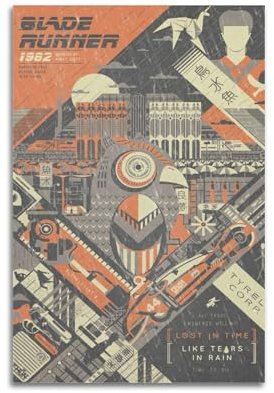 WEQYWEY Blade Runner 1982 Poster, Wandkunst, Leinwand, Vintage-Musik und Filme, ästhetisches Poster, dekoratives Gemälde, Wohnzimmer, Schlafzimmer, Dekoration, 20 x 30 cm