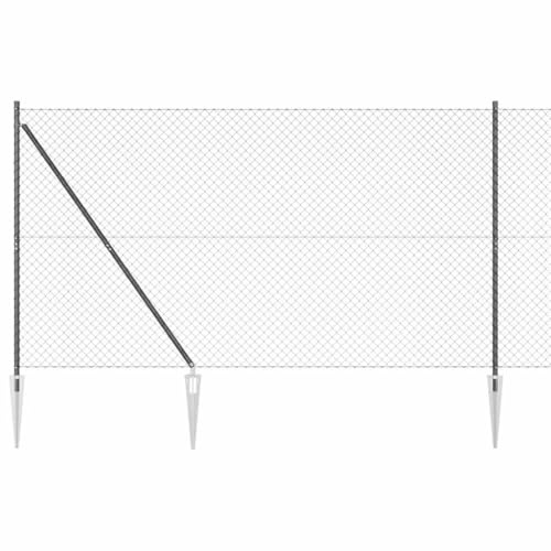 vidaXL Fence Post Grey 10 x 1.6 m (40 x 40 mm mesh) Steel and PVC, Garden and Terrace, Metal Fence Post, Outdoor Barrier, Durable Landscape Support, Safety Solution, Weatherproof System
