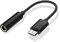 iplusmile 2 Piezas Adaptador de Audio Type Negro Compatible con USB Jack de Auriculares Reversible