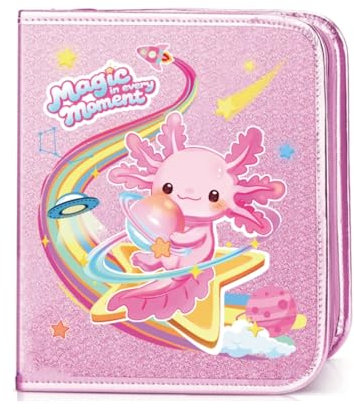 JYPS Maletin Pinturas para Niños, 73 Piezas Axolotl Lavable Artísticos Pinturas con Libro para Colorear, Rotuladores, LáPices De Colores, Ceras, Viajes Estuche Dibujo Kit Regalo Niña 3 4 5 6 7 8 Años